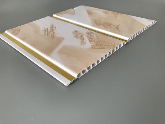 বাথরুম ক্ল্যাডিং 250mm জন্য ওয়াইড গোল্ডেন লাইন ওয়াটারপ্রুফ ওয়াল প্যানেল
