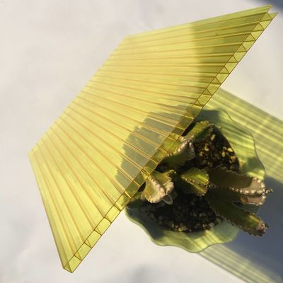 4mm - 10mm Polycarbonate পত্রক, হলুদ Lexan শীট গ্রেট হাল্কা ট্রান্সমিশন