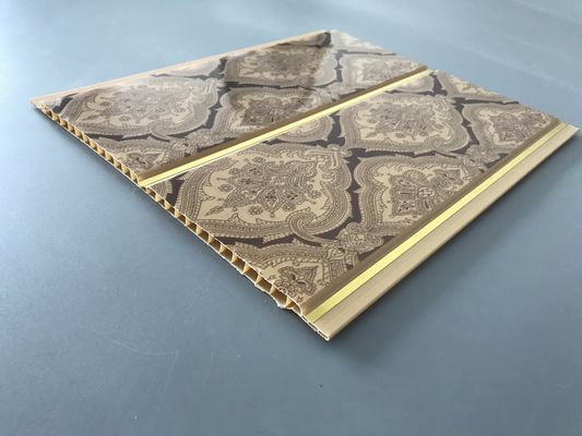 200 × 6mm প্রিন্টিং গোল্ডেন লাইন প্রাচীর রেঁস্তোরা জন্য পিভিসি প্যানেলস প্রিন্টিং