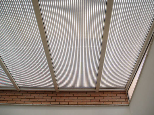 কাস্টমাইজড ক্লিয়ার কর্ফারেটেড পলিকার্বনেট ছাদ প্যানেল বায়ার / জিই উপাদান 10 বছরের ওয়ারেন্টি স্বচ্ছ পলিকার্বনেট ছাদ শীট