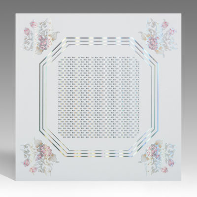 গরম স্ট্যাম্পিং পৃষ্ঠ পিভিসি সিলিং টাইলস ফ্ল্যাট বোর্ড টাইপ পরিবেশগত উপাদান