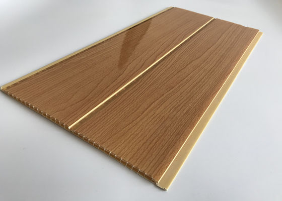 মধ্য খাঁজ প্রিন্টিং পিভিসি কাঠের প্যানেলগুলি পরিষ্কার সারফেস ফায়ার রেটার্ড্যান্ট